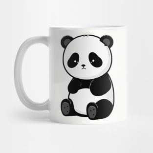 Sad Panda - Black and White - Cute Animal Mug